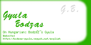 gyula bodzas business card